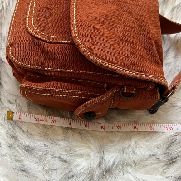 Fossil Canvas Brown Crossbody Shoulder Messenger Bag - Picture 13 of 14